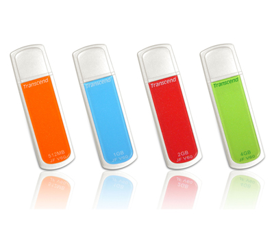 Brightly Colored USB Flash Drives By Transcend